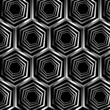 Silver hexagonal optical illusion  Illustrazione stock