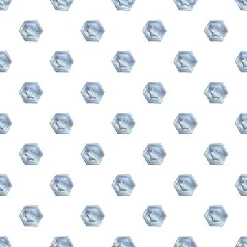 Silver hexagonal star badges seamless pattern background イラスト素材