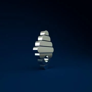 Silver Hive for bees icon isolated on blue background. Beehive symbol. Apiary Illustrazione stock