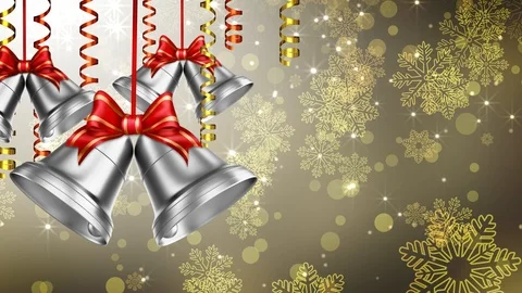 Silver Holidays Bells Stock-Footage 97896622