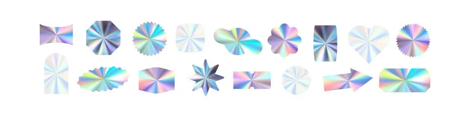Silver holographic sticker with gradient effect, for label, badge, or sale .. Stock Illustration