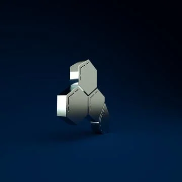 Silver Honeycomb icon isolated on blue background. Honey cells symbol. Sweet  Illustrazione stock