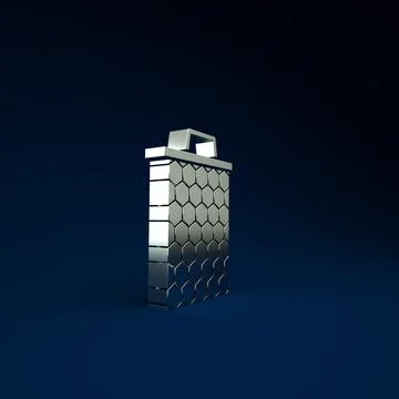Silver Honeycomb icon isolated on blue background. Honey cells symbol. Sweet  Illustrazione stock