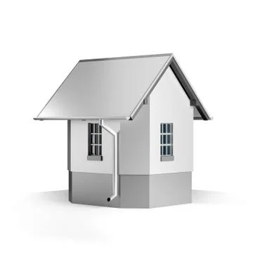 Silver house isolated on the white background. イラスト素材