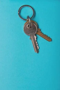 Silver house key 스톡 사진