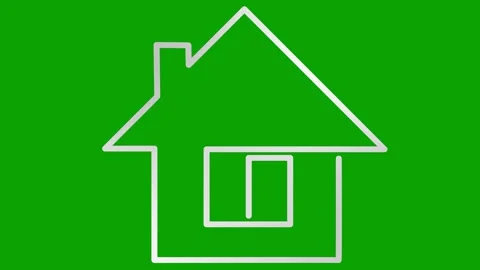 Silver house line green Stock Footage 262889902