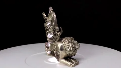 Silver Idol of Amba Maa. Hindu Goddess Murti Stock Footage 325037619