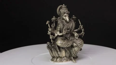 Silver Idol of Varaha Devi – Sacred Hindu Deity Sculpture Depicting Divine Power Video stock 325038131