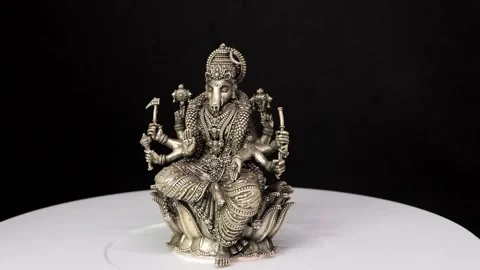 Silver Idol of Varaha Devi – Sacred Hindu Deity Sculpture Depicting Divine Power Stock Footage 325038163