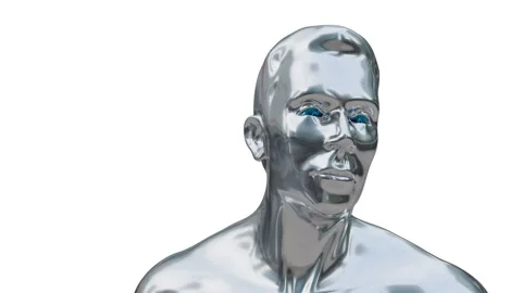 Silver image of a man. Aesthetics of modern design. Vidéo 304955112