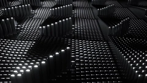 Silver Infinite Cycle of Column Growth Background VJ Loop l 4K Stock Footage 301886174