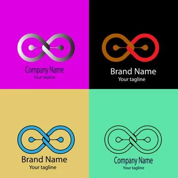 Silver Infinity Link logo design Stock Illustration