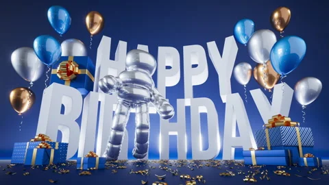 Silver inflatable dancer performing a funny dance. Birthday celebration. Stock Footage 329164895