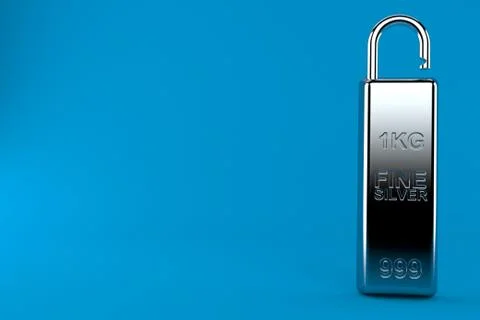 Silver ingot padlock Stock Illustration