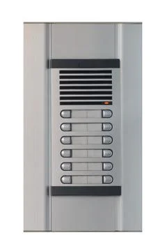 Silver intercom isolated on white background Stock Photos