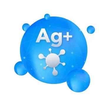 Silver ion Ag plus antimicrobial destroying pathogen bacteria 스톡 일러스트