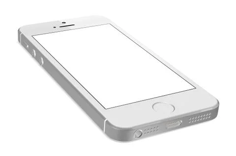 Silver iphone 5s with blank white screen Stock Illustration