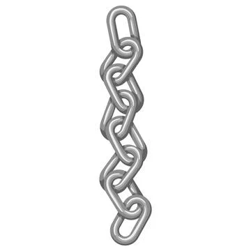 Silver Iron Chain Link Depicting Strength, Unity and Connectivity Stock Illustration