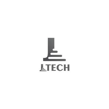 Silver J Letter Technology Logo Template. Vector. Icon Illustrazione stock