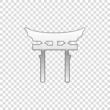 Silver Japan Gate isolated object on transparent background. Torii gate sign イラスト素材