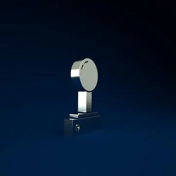 Silver Joystick for arcade machine icon isolated on blue background. Joystick Stock Illustration