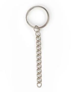 Silver key chain isolated Stock Photos