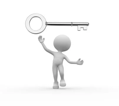 Silver key Illustrazione stock