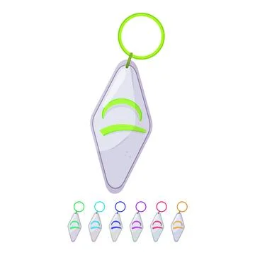 Silver keychain key cartoon vector graphic Stock Illustration