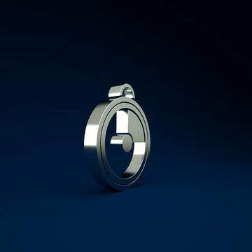 Silver Kitchen timer icon isolated on blue background. Cooking utensil. Minim Stock Illustration