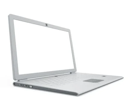 Silver laptop angle view 3d rendering 스톡 일러스트