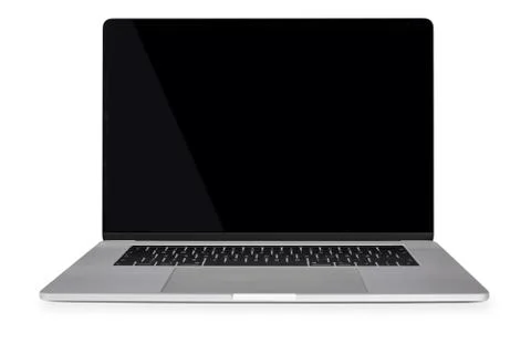Silver laptop computer mock-up Stock Photos