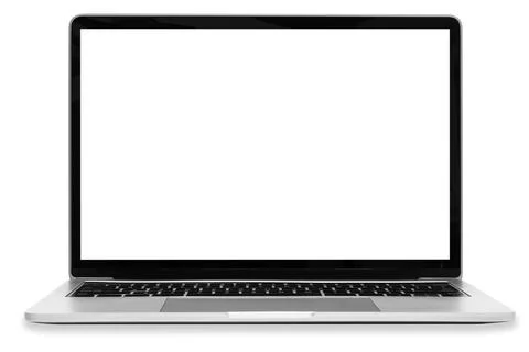 Silver laptop computer mock-up 库存照片