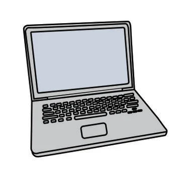 Silver Laptop Illustrazione stock