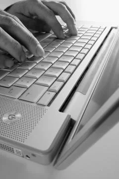 Silver laptop Stock Photos