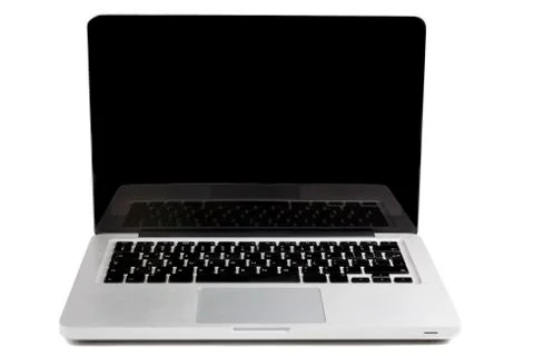 Silver laptop Stock Photos