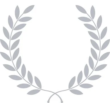 Silver Laurel Leaves Round, Silver Laurel rank, Silver circular laurel foli.. Stock Illustration
