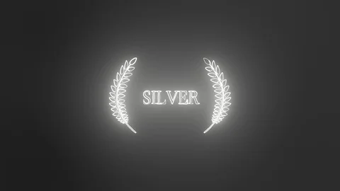 Silver Laurel Neon Sign Stock Footage 129205904
