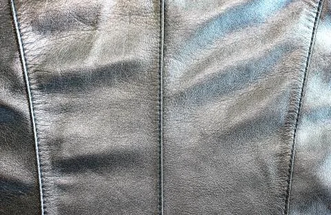 Silver Leather Background Stock Photos