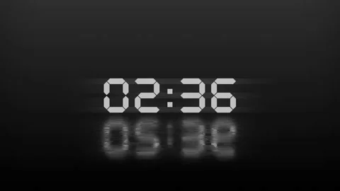 Silver LED timer display with reflection for 5 second countdown timer Stock Footage 316059831