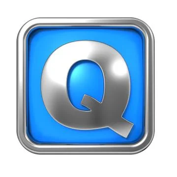 Silver Letter in Frame, on Blue Background. Stock Illustration