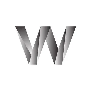 Silver Letter W logo design vector graphic concept Illustrazione stock