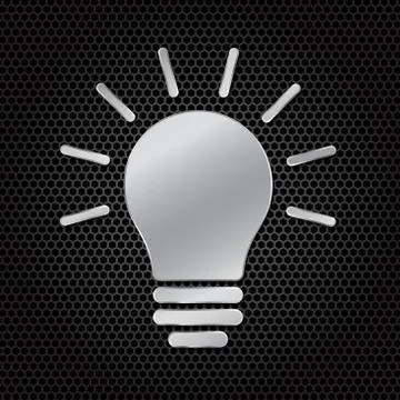 Silver light lamp Idea symbol on dark background Stock-Illustration