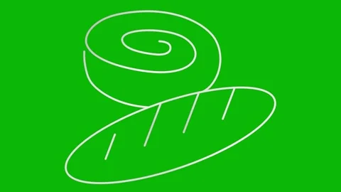 Silver line bread and roll green Stock Footage 276410113