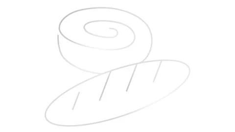 Silver line bread and roll white Video stock 276410123