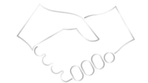 Silver line handshake icon drawn white Video stock 246474826
