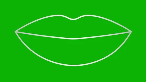 Silver line lips green Stock Footage 256796022