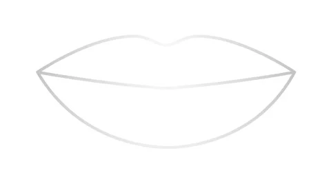 Silver line lips white Stock Footage 256795978