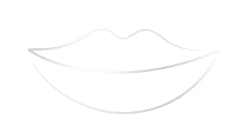 Silver line lips white Video stock 266155016
