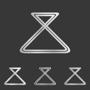 Silver line loop logo design set Illustrazione stock