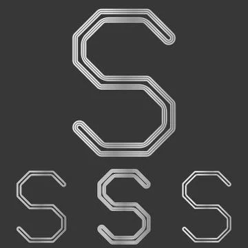 Silver line s logo design set Иллюстрация